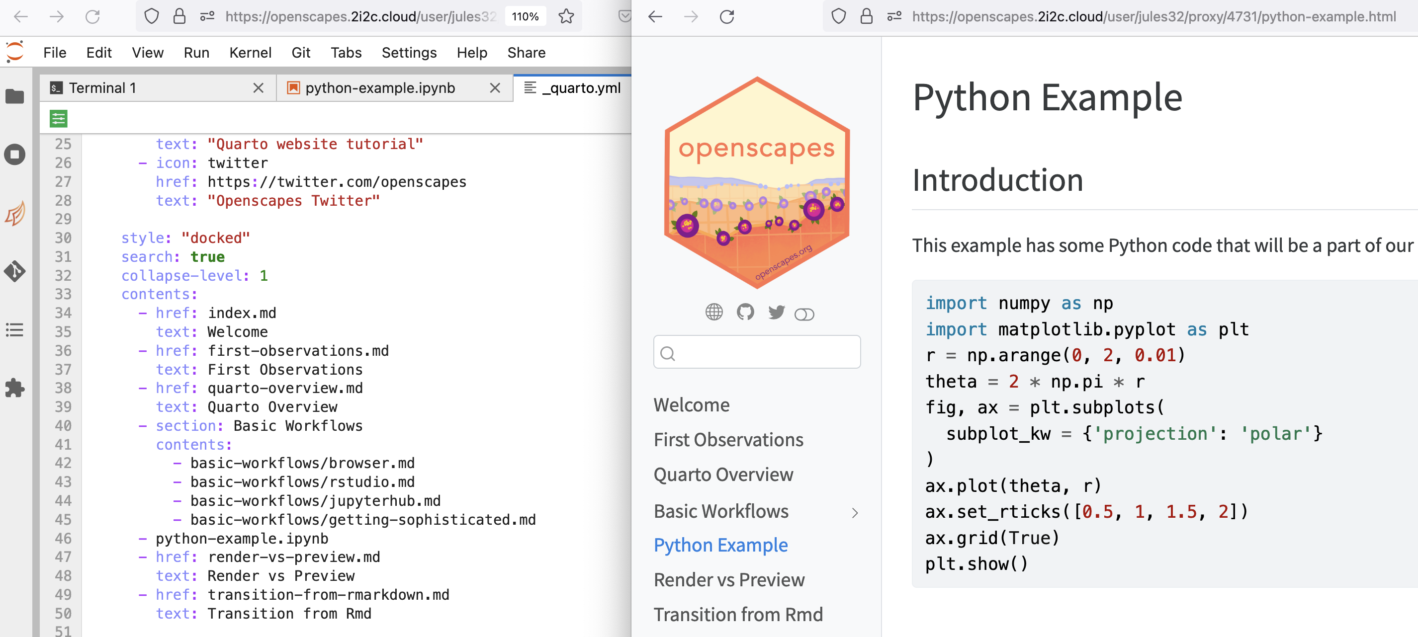 Making sharable documents with Quarto - From Jupyter